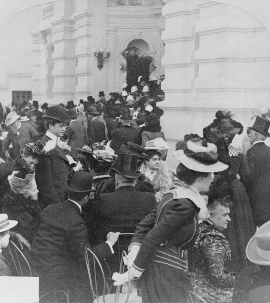 Detail of The crowd at opening of the U.S. Building at the Paris Exposition, 1900 by Anonymous