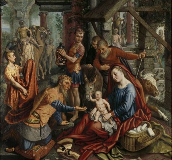 Detail of The Adoration of the Magi, central panel, c.1560 by Pieter Aertsen