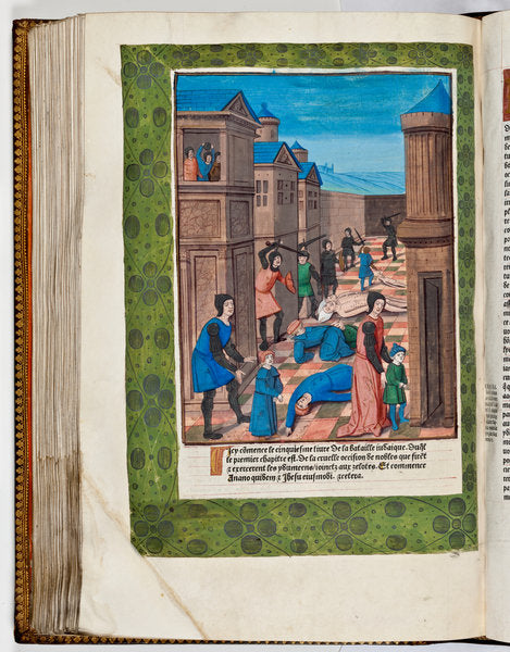 Detail of Idumaeans revolt against Rome by slaughtering the chief priests Ananus and Jesus, 68 AD by French School