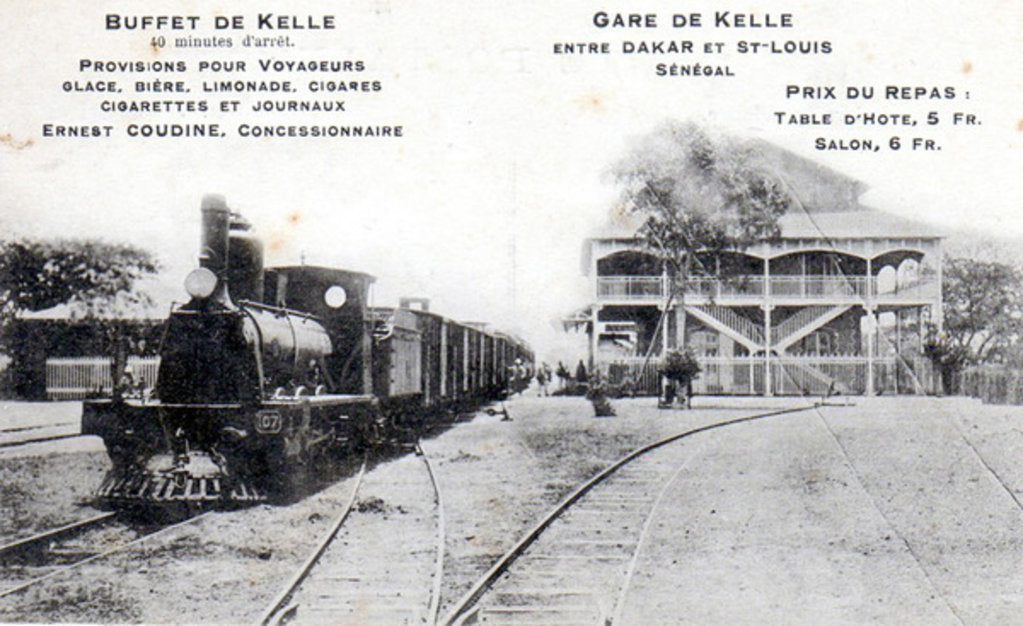 Detail of Postcard of the station at Kelle, c.1908 by Anonymous