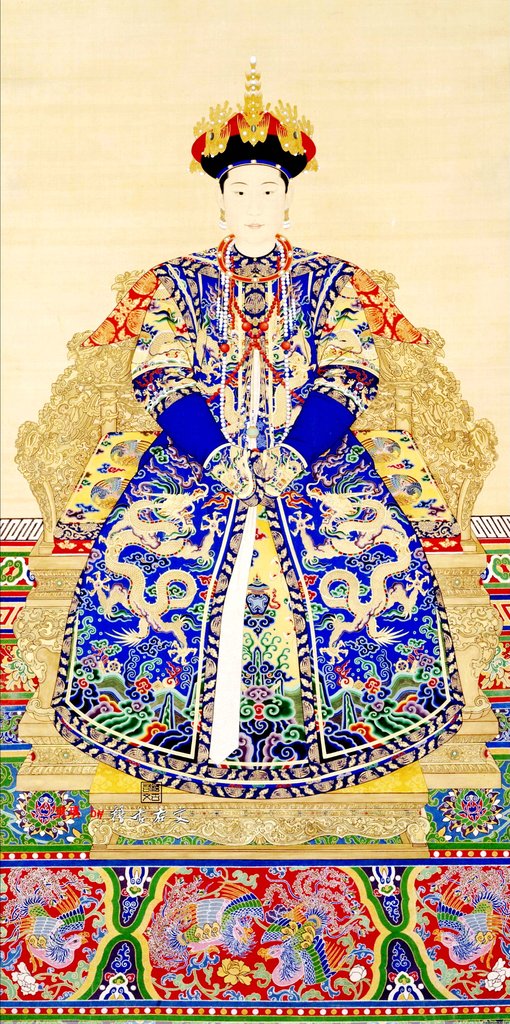 Detail of Empress Jing Xian, 1st consort of Emperor Yongzheng by School Chinese