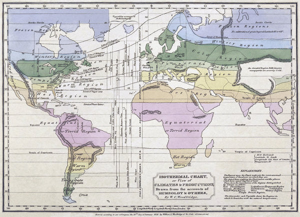 Detail of Isothermal Chart, or, View of Climates and Productions by William C. (1794-1845) Woodbridge