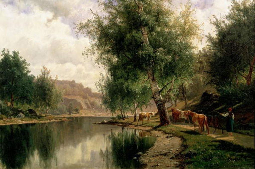 Detail of Summer Landscape, 1877 by Edward Bergh