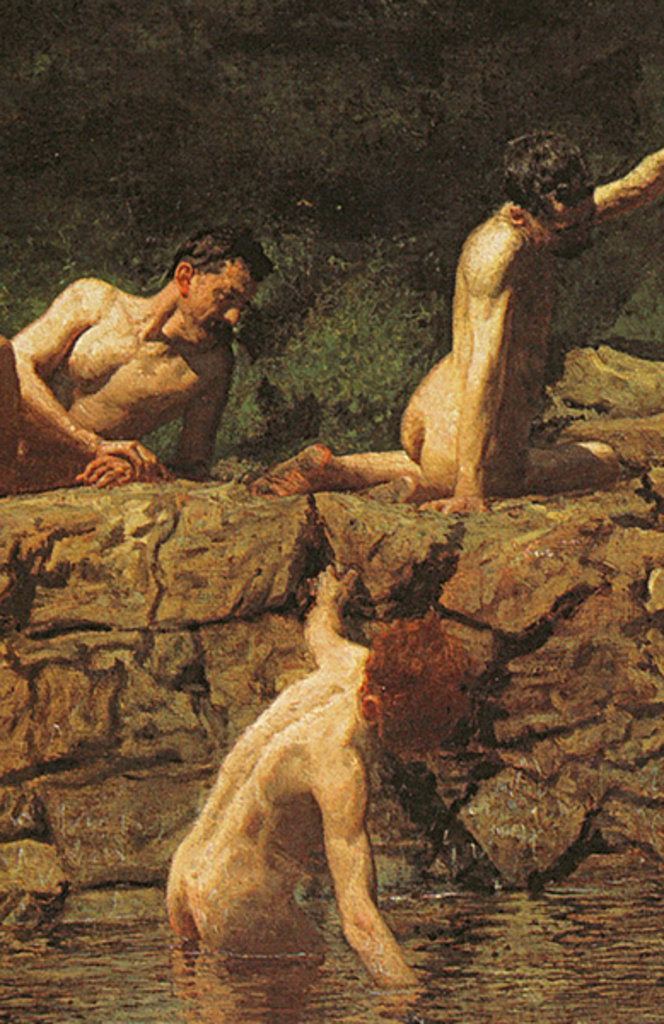 Detail of Swimming Hole, 1885 by Thomas Cowperthwait Eakins