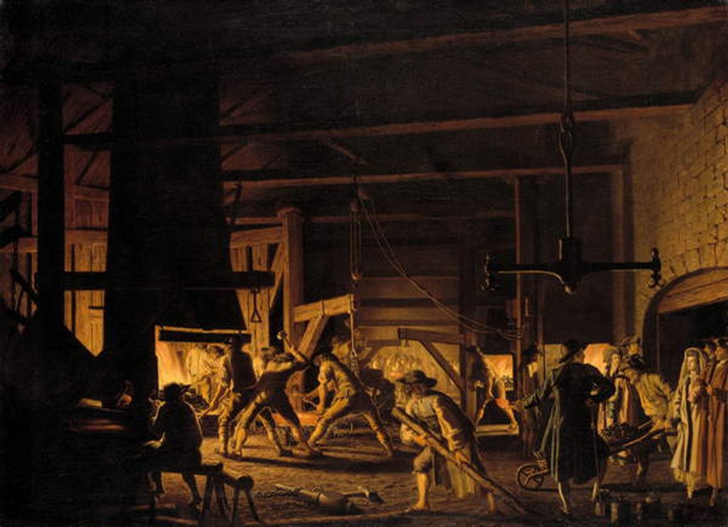 Detail of In the Anchor-Forge at Soderfors. The Smiths Hard at Work by Pehr Hillestrom