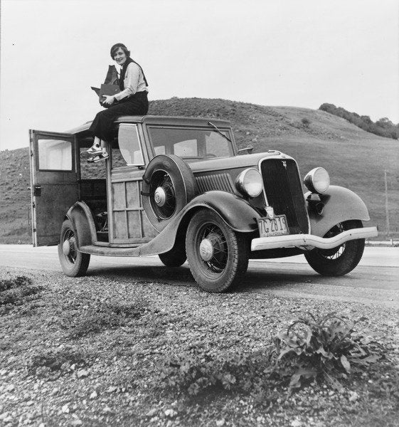 Detail of Dorothea Lange, Resettlement Administration photographer, 1936 by American Photographer