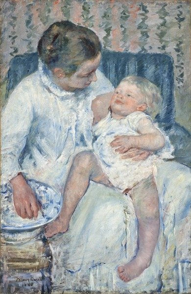 Detail of Mother About to Wash Her Sleepy Child, 1880 by Mary Stevenson Cassatt