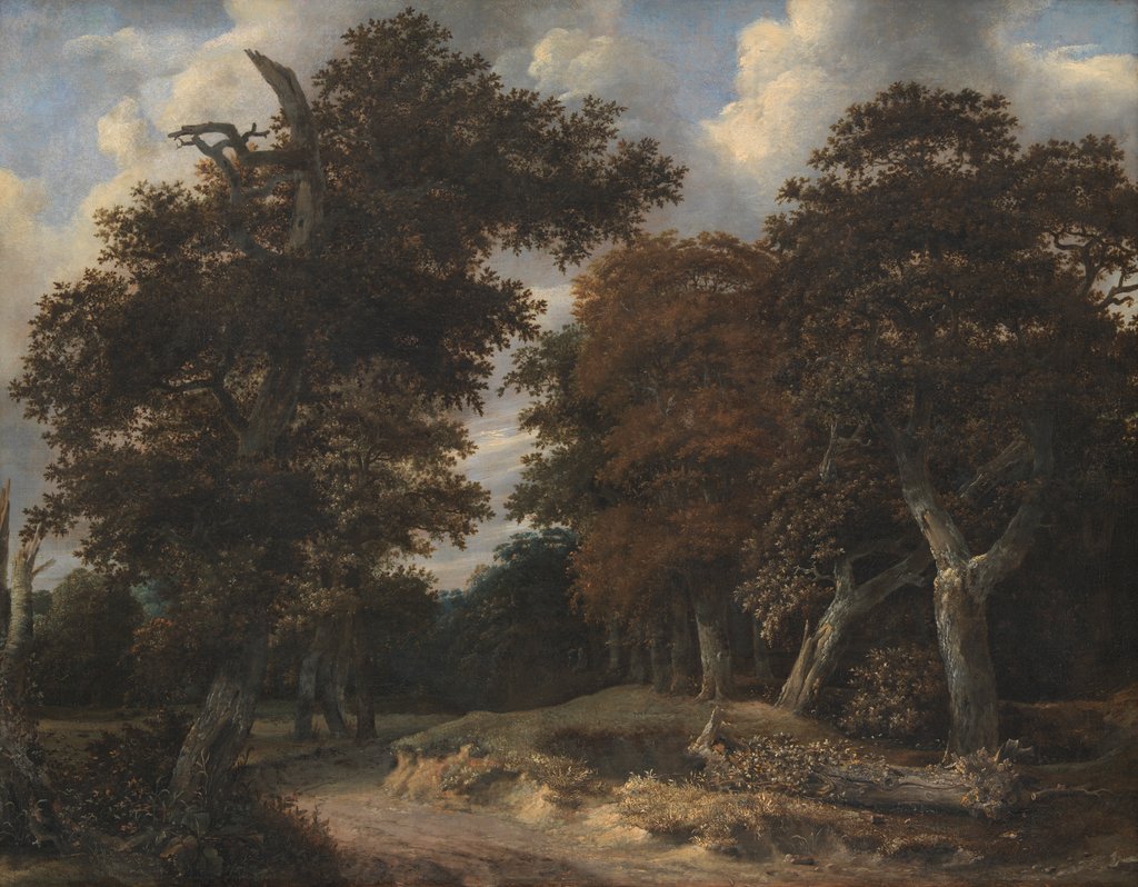 Detail of Road through an Oak Forest, 1646-47 by Jacob Isaaksz. or Isaacksz. van Ruisdael