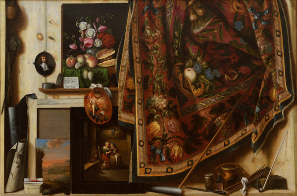 Detail of Trompe l'oeil. A Cabinet in the Artist's Studio, 1670-71 by Cornelis Norbertus Gijsbrechts