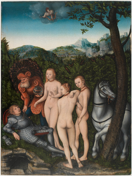 Detail of The Judgement of Paris, 1527 by Lucas the Elder Cranach