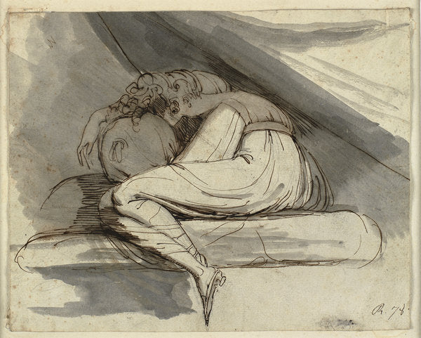 Detail of Woman Sitting, Curled up, after 1778 by Henry Fuseli