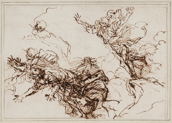 Detail of Studies for the Death of Empedocles, after 1666 by Salvator Rosa