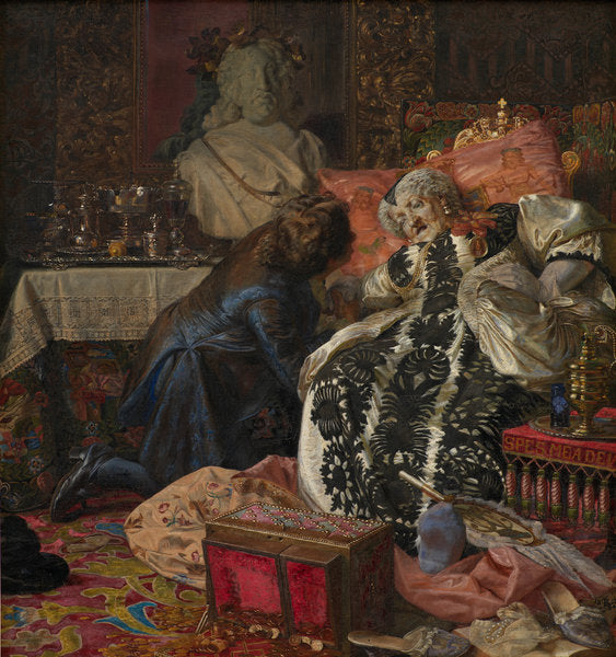 Detail of The Death of Queen Sophie Amalie, 1882 by Kristian Zahrtmann