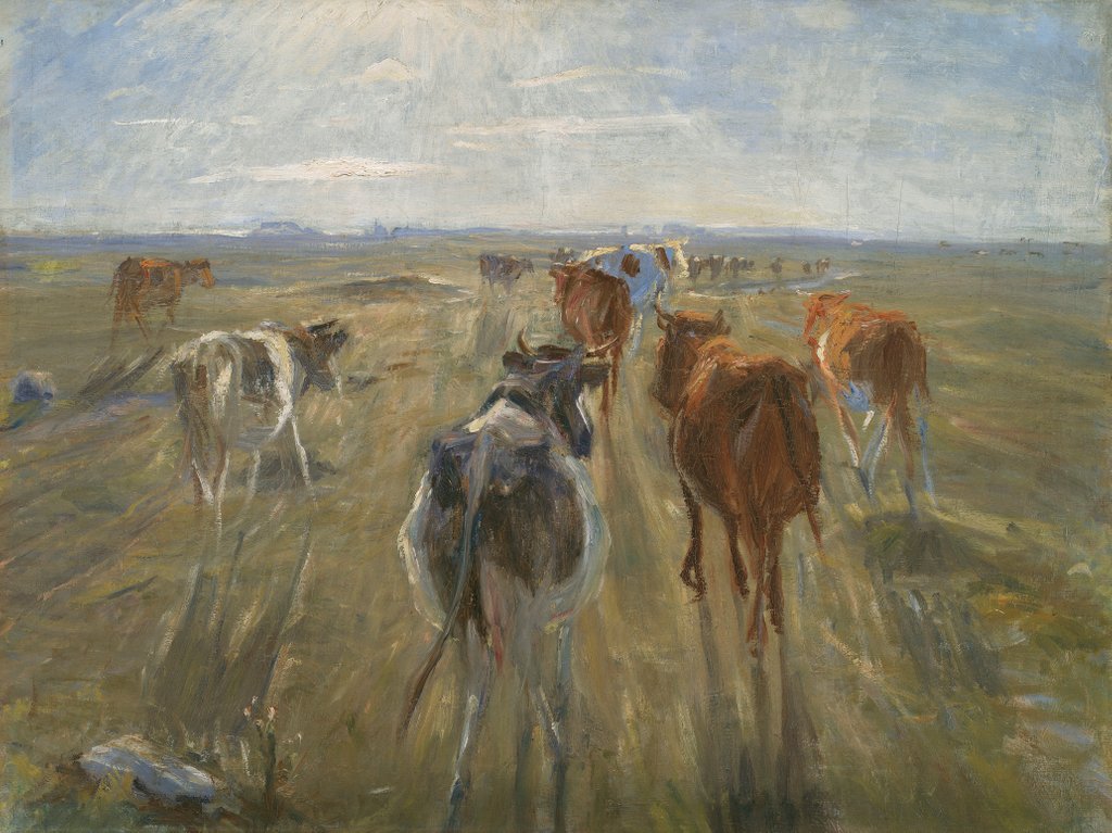 Detail of Long Shadows. Cattle on the Island of Saltholm, c. 1890 by Theodor Esbern Philipsen
