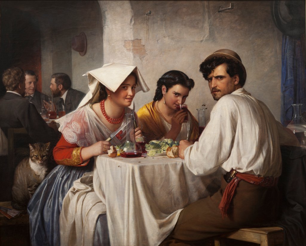 Detail of In a Roman Osteria, 1866 by Carl Bloch