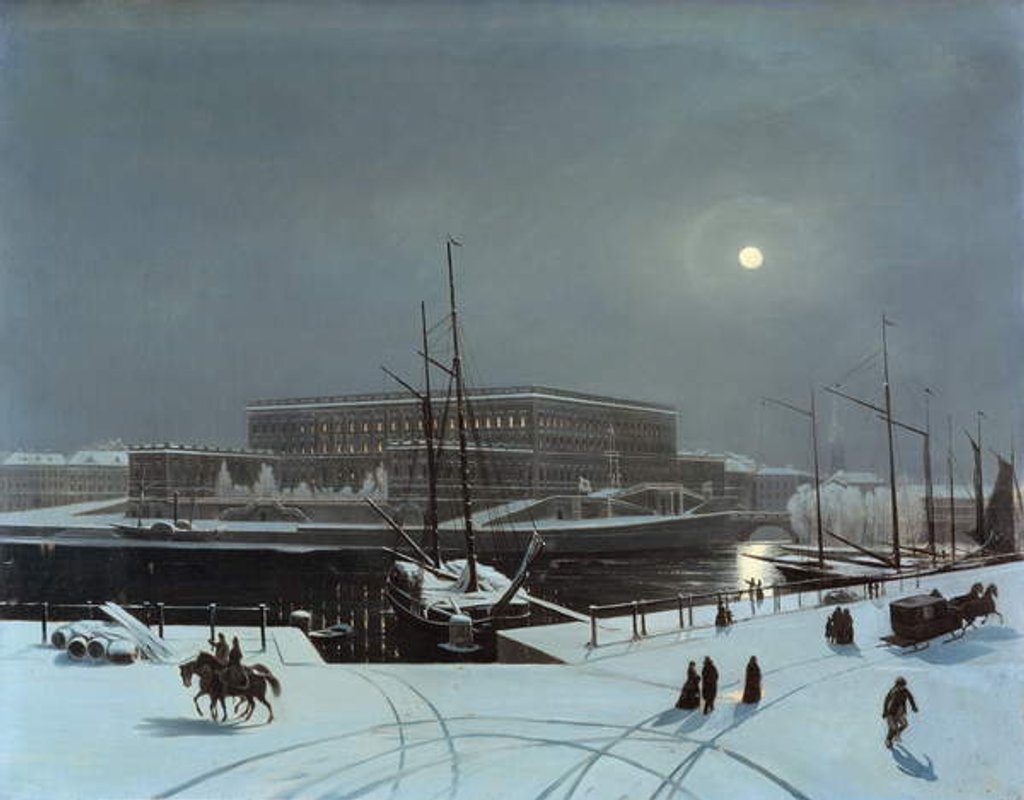 Detail of View of the Royal Palace of Stockholm in Winter by Baron Karl-Stefan Bennet