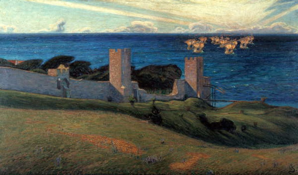 Detail of Vision. Scene from Visby, Gotland, 1894 by Sven Richard Bergh