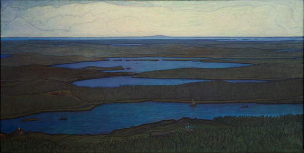 Detail of Over Forest and Lake, 1908 by Otto Hesselbom