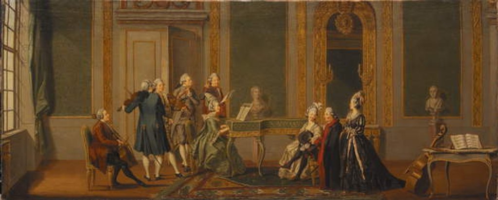 Detail of Gustavian Style Interior with a Musical Party by Pehr Hillestrom