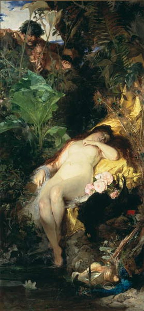 Detail of Nymph and Fauns, 1875 by Julius Kronberg