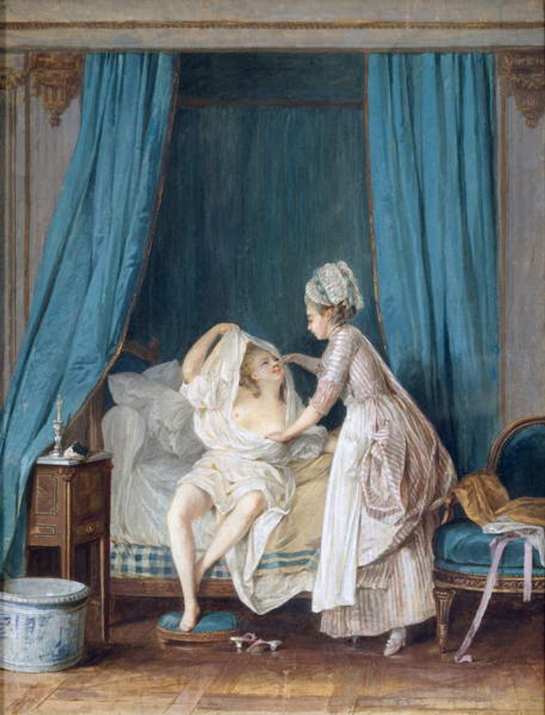 Detail of Lady Getting Out of Bed, 1776 by Niclas II Lafrensen