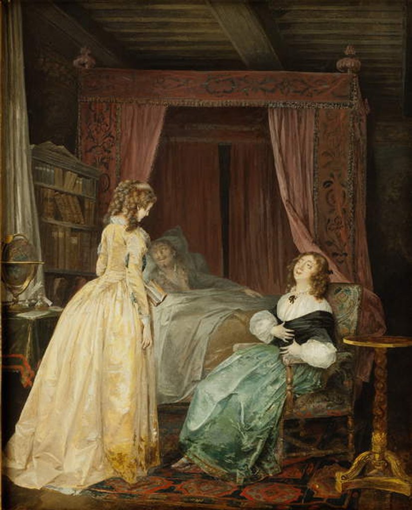 Detail of Queen Kristina of Sweden Visiting Professor Saumaise 1794 by Niclas II Lafrensen