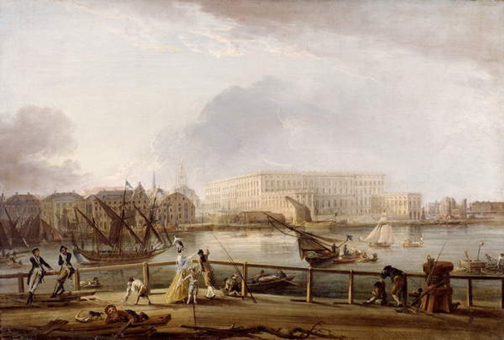 Detail of View of Stockholm Palace from Blasieholmen by Elias Martin