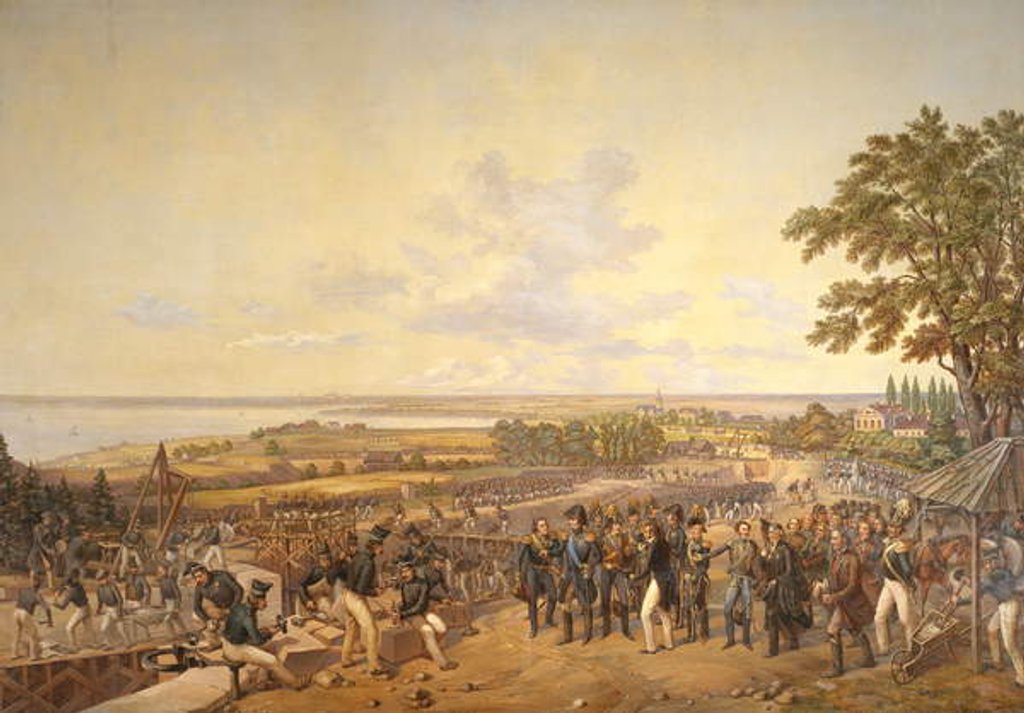 Detail of King Carl XIV Johan of Sweden Visiting the Canal Locks at Berg in 1819, 1856 by Alexander Wetterling