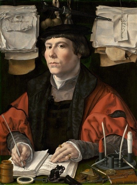 Detail of Portrait of a Merchant, c.1530 by Jan Gossaert