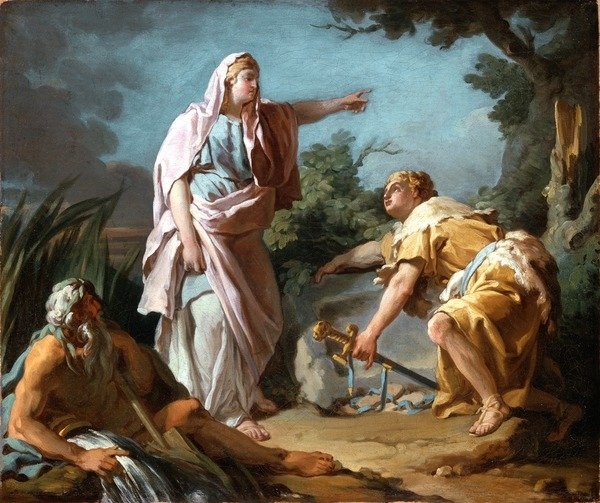 Detail of Aethra Showing her Son Theseus the Place Where his Father had Hidden his Arms, 1768 by Nicolas Guy Brenet
