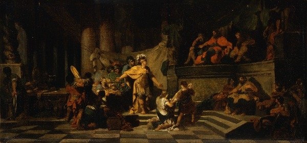 Detail of Aeneas Offering Presents to King Latinus and Asking Him for the Hand of His Daughter, 1778 by Jean-Baptiste Regnault
