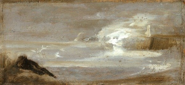 Detail of Seascape, c.1850-60 by Jean-Baptiste Carpeaux
