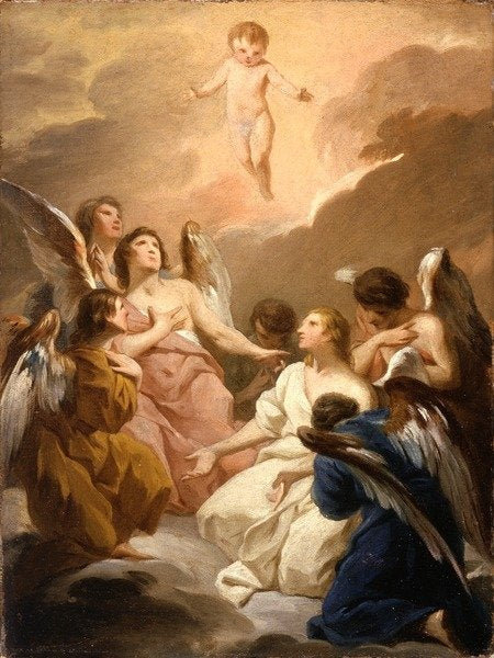 Detail of Seven Angels Adoring the Christ Child, c.1730-40 by Pierre Subleyras