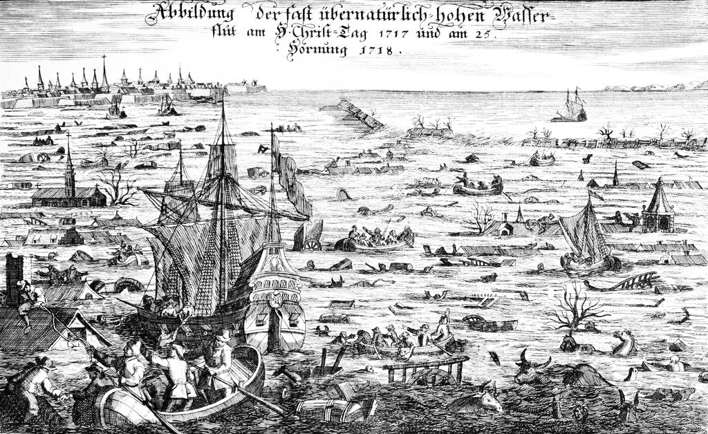 Detail of The Christmas Flood of 1717, 1719 by Dutch School
