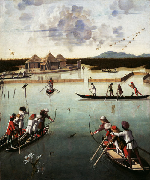 Detail of Hunting on the Lagoon, c.1490-5 by Vittore Carpaccio