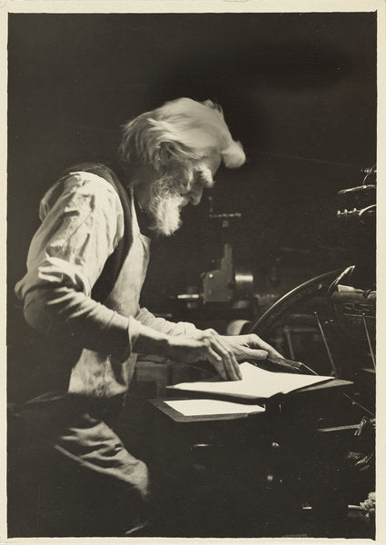 Detail of Printer in New York, 1905 by Lewis Wickes Hine