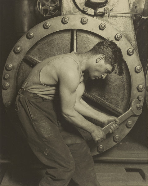 Detail of Mechanic and Steam Pump, 1921 by Lewis Wickes Hine