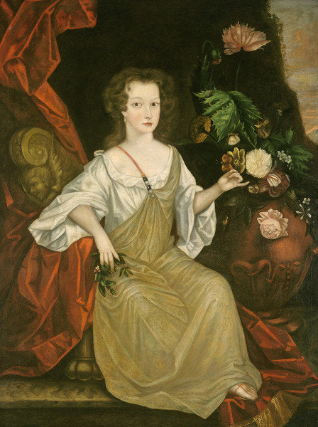 Detail of Young woman with a butterfly, c.1710 by American School