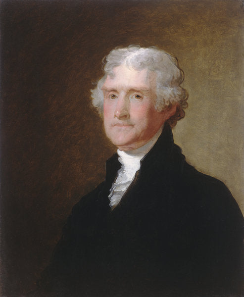 Detail of Thomas Jefferson, c.1821 by Gilbert Stuart