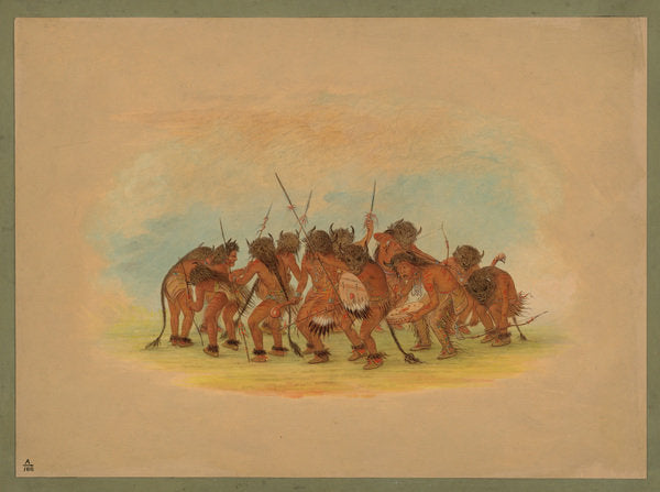 Detail of Mandan Buffalo Dance, 1861 by George Catlin