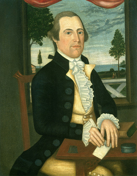 Detail of Captain Elisha Denison, c.1790 by Limner Denison
