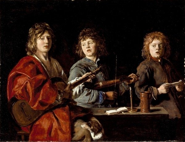 Detail of Three Young Musicians, c.1630 by Antoine Le Nain