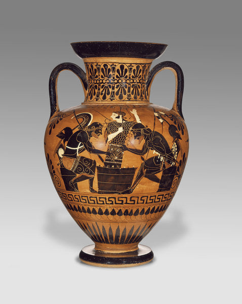Detail of Athenian Attic black-figure neck amphora with Ajax and Achilles, c.510 BC by Greek school