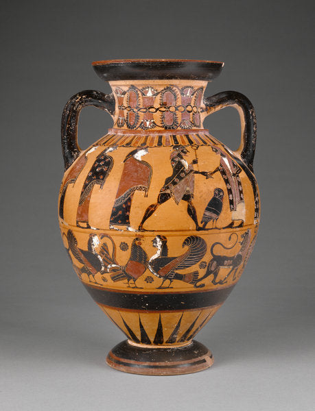 Detail of Euboean black-figure neck amphora decorated with the judgement of Paris, c.570-60 by Greek school