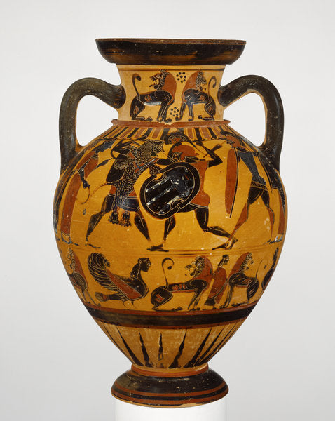 Detail of Euboean black-figure neck amphora, c.570-60 BC by Greek school