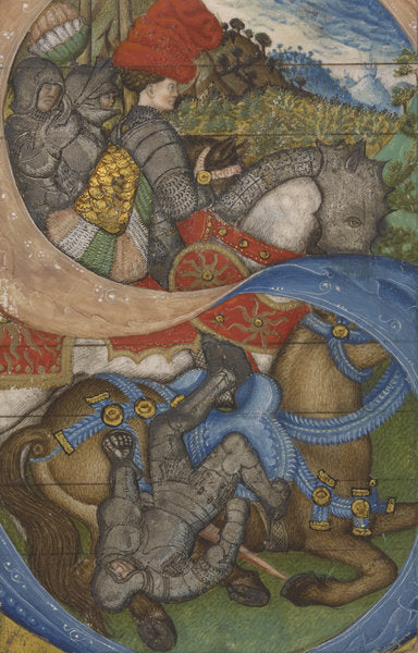 Detail of Initial S and the conversion of Saint Paul Ms 41, c.1440-50 by Antonio Pisanello