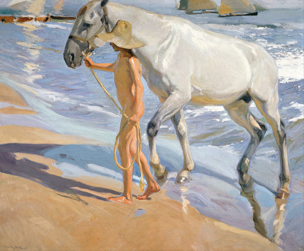 Detail of Washing the Horse, 1909 by Joaquin Sorolla y Bastida