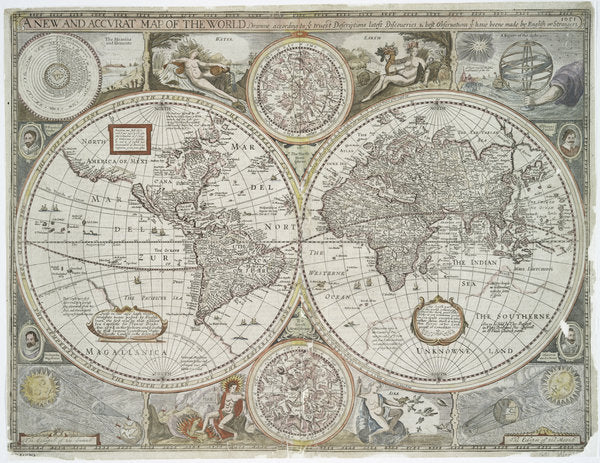 Detail of A new and accurate map of the world, 1676 by John Speed