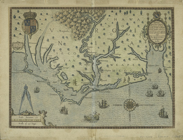 Detail of Newly discovered Virginia, 1590 by Theodore de after White John Bry