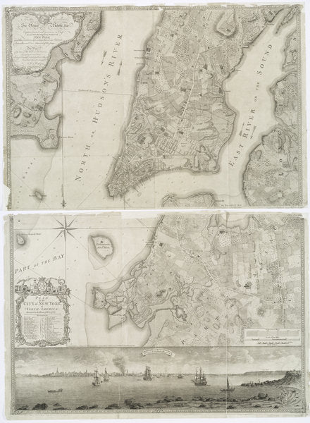 Detail of Plan of the city of New York in North America surveyed in the years 1766 & 1767 published in Faden's Atlas, 1776 by Theodore de after White John Bry